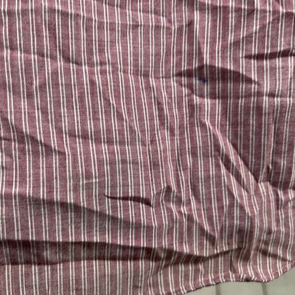 VTG Levi’s Brick Red White Striped Lightweight Long Sleeve Button Up Shirt M - Picture 5 of 8